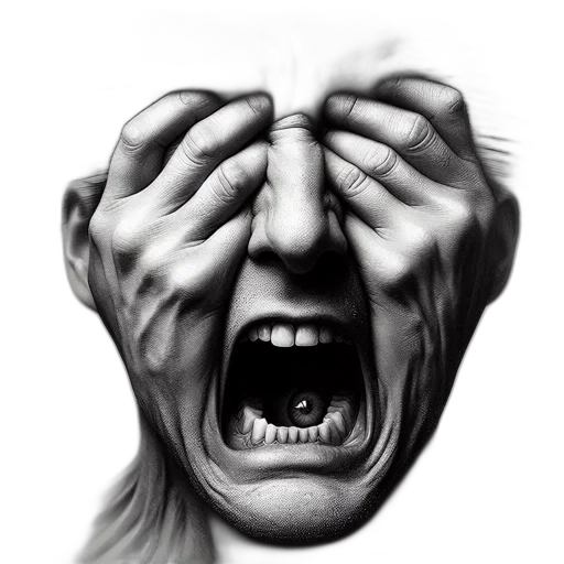 face, mask, creature, photorealistic transparent PNG cut-out