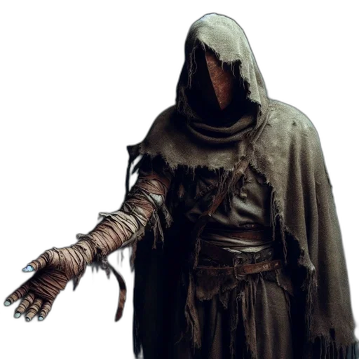staff, mask, jacket, weapon transparent PNG cut-out