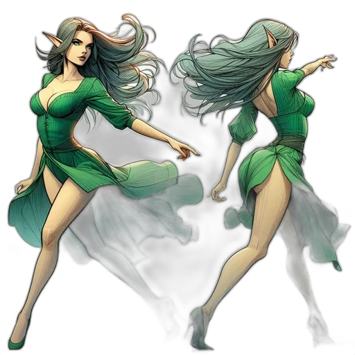 dress, concept art, fantasy art, comic book art transparent PNG cut-out