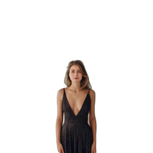 dress, jewelry, jacket, face transparent PNG cut-out