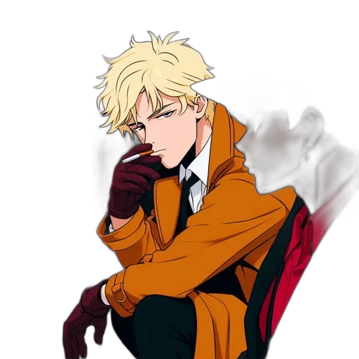 jacket, staff, anime, cartoon transparent PNG cut-out