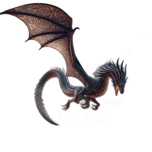 dragon, creature, animal, staff transparent PNG cut-out
