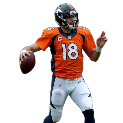 photorealistic, broncos, football, player transparent PNG cut-out