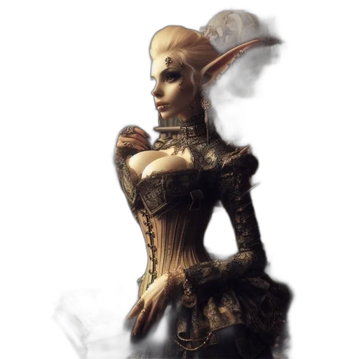 dress, dragon, staff, mask transparent PNG cut-out