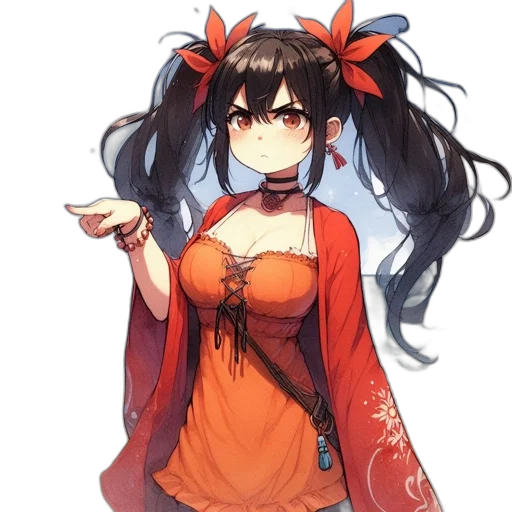 dress, staff, flower, weapon transparent PNG cut-out
