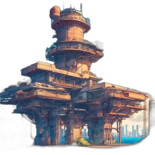 building, robot, weapon, hat transparent PNG cut-out