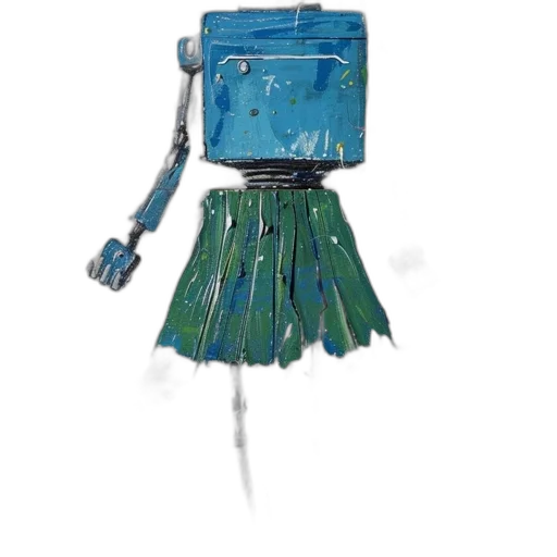 robot, dress, jacket, staff transparent PNG cut-out