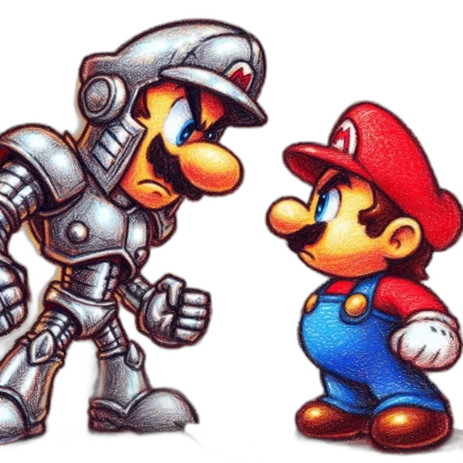 robot, weapon, concept art, pixel art transparent PNG cut-out