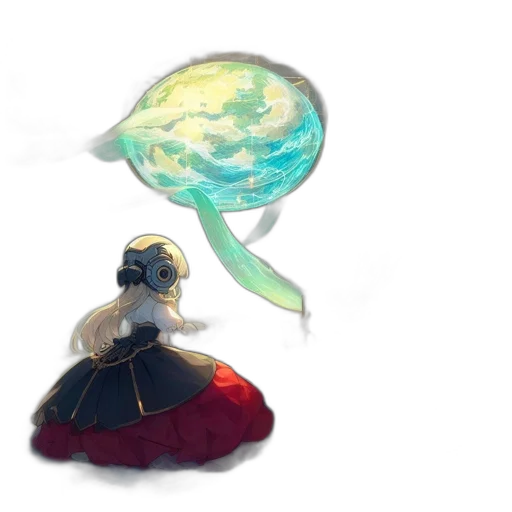 umbrella, dress, crown, staff transparent PNG cut-out