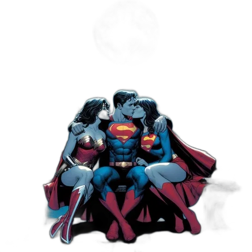 comic book art, concept art, cartoon, three transparent PNG cut-out