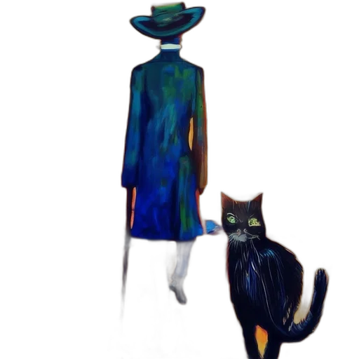 hat, dress, animal, staff transparent PNG cut-out