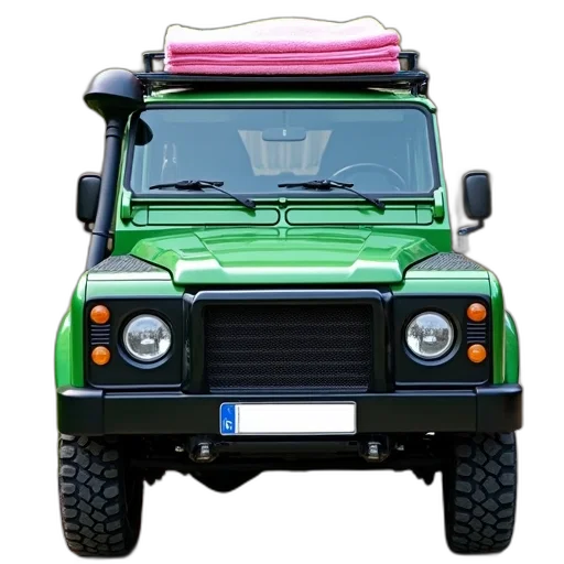 car, 3d render, neon, green transparent PNG cut-out