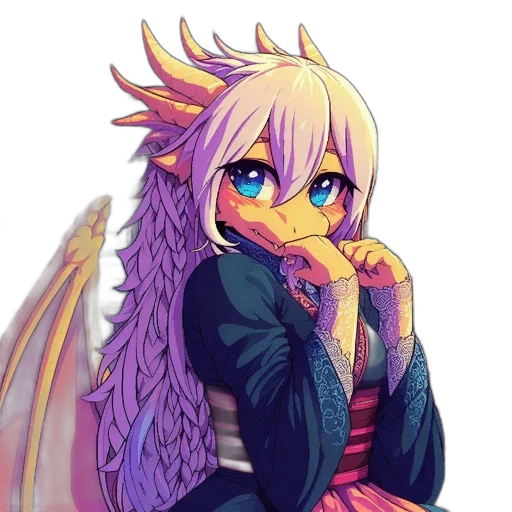 dragon, creature, jacket, staff transparent PNG cut-out