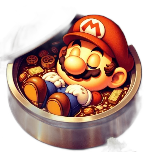 food, concept art, 3d render, pixel art transparent PNG cut-out