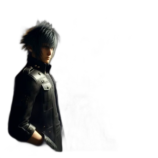 jacket, weapon, staff, face transparent PNG cut-out