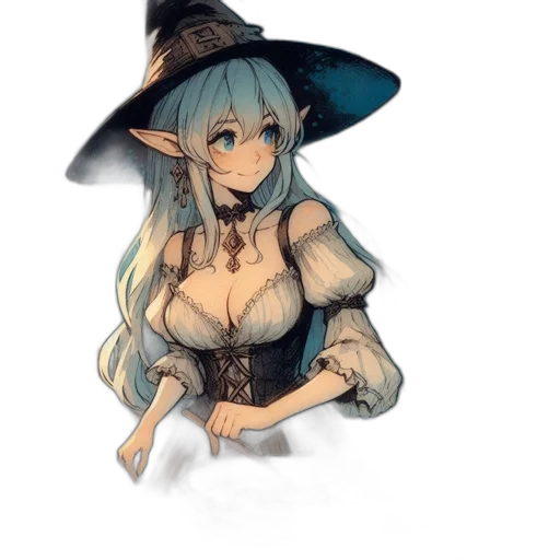 hat, staff, dress, dragon transparent PNG cut-out