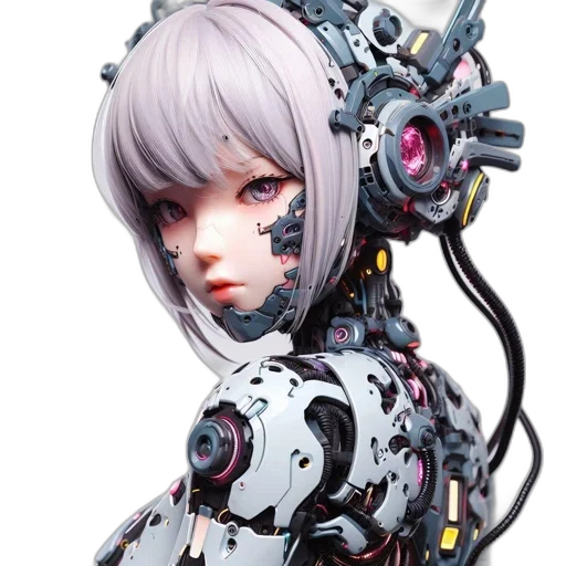 robot, dress, cyberpunk, concept art transparent PNG cut-out