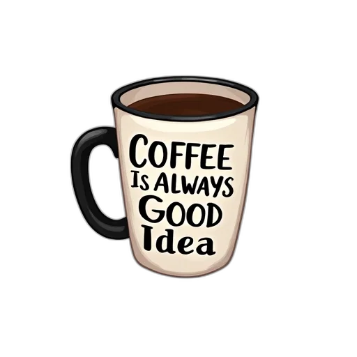 stylized, illustration, coffee, mug transparent PNG cut-out