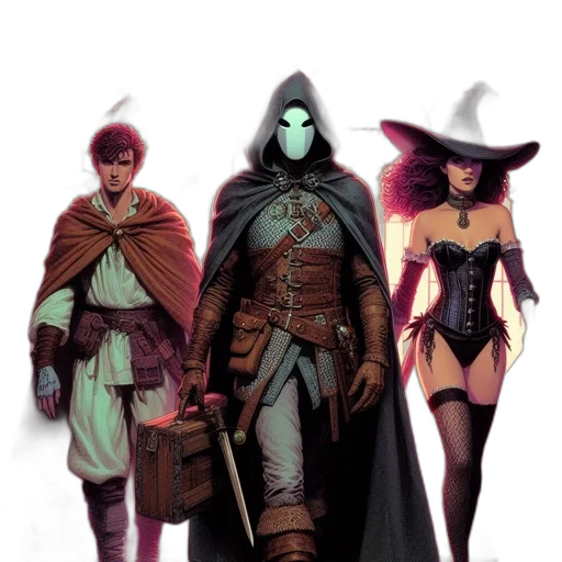 concept art, fantasy art, comic book art, pixel art transparent PNG cut-out