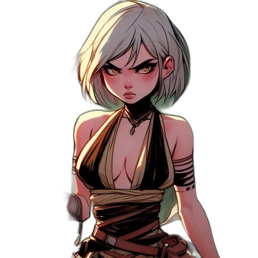 dress, staff, weapon, face transparent PNG cut-out