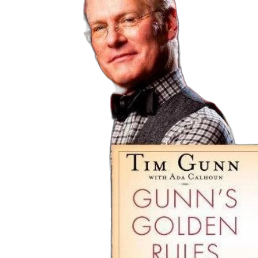 tim, gunn, holds, golden transparent PNG cut-out