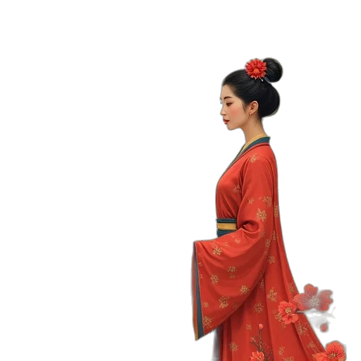 dress, staff, umbrella, photorealistic transparent PNG cut-out