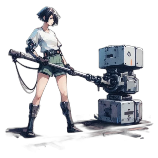 weapon, robot, staff, sword transparent PNG cut-out
