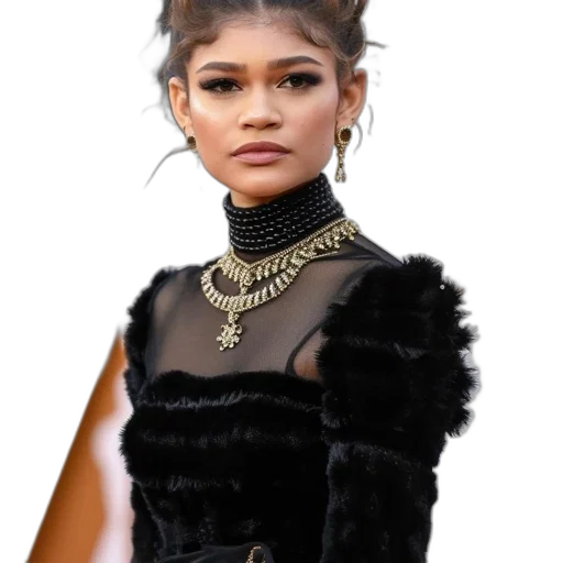jacket, hair, dress, jewelry transparent PNG cut-out