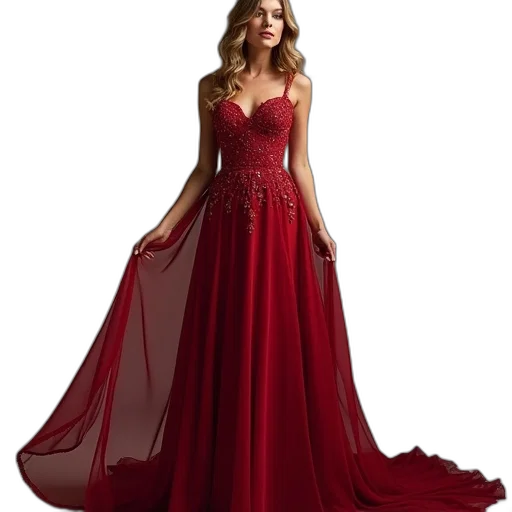dress, red, line, sweetheart transparent PNG cut-out