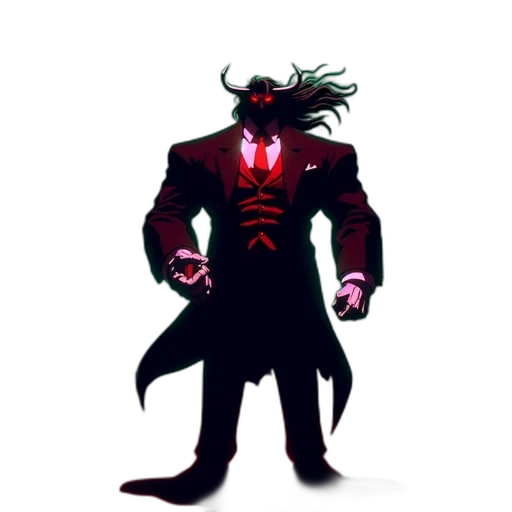 creature, mask, staff, jacket transparent PNG cut-out