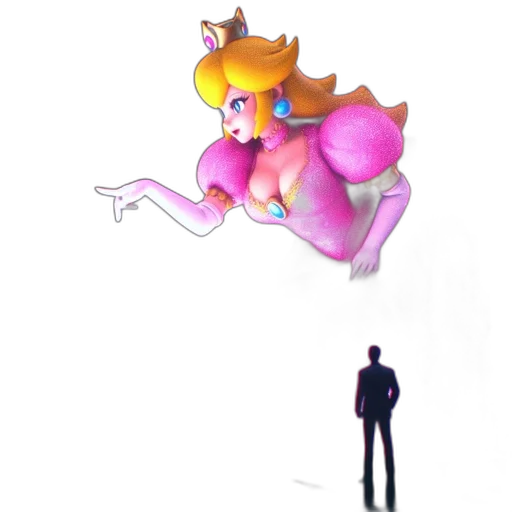 crown, dress, creature, staff transparent PNG cut-out