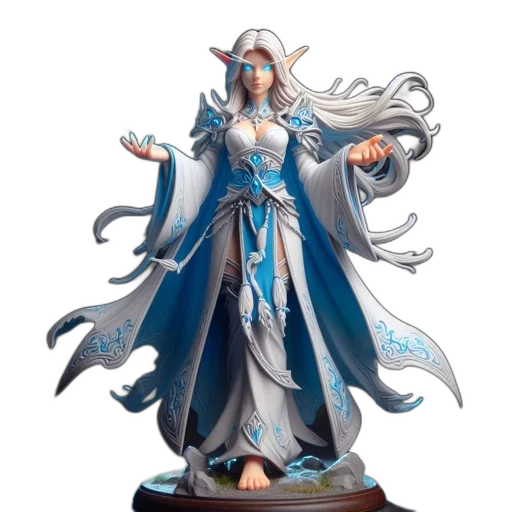 concept art, fantasy art, 3d render, blue transparent PNG cut-out