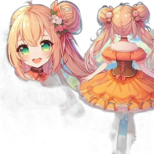 dress, staff, flower, weapon transparent PNG cut-out