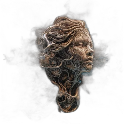 face, mask, hair, crown transparent PNG cut-out