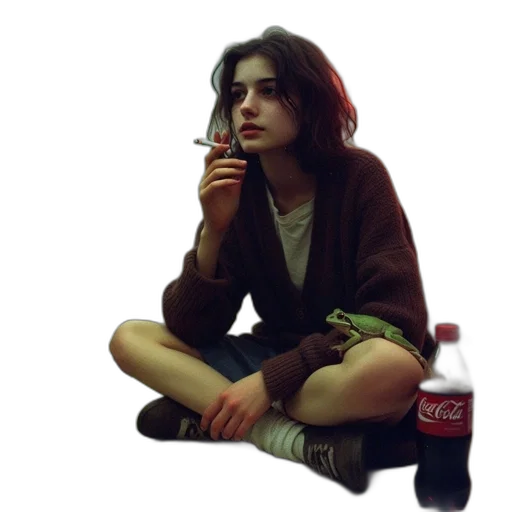 jacket, bottle, face, creature transparent PNG cut-out