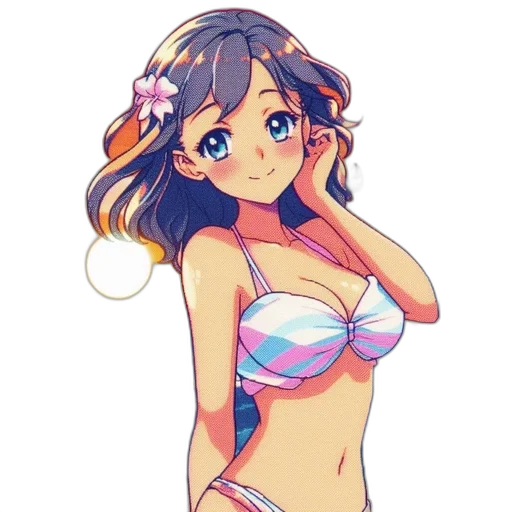dress, flower, anime, pixel art transparent PNG cut-out