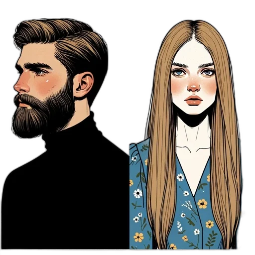 hair, face, comic book art, cartoon transparent PNG cut-out