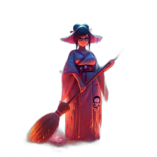 staff, hat, weapon, creature transparent PNG cut-out