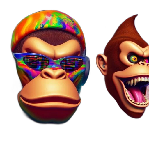 mask, 3d render, concept art, neon transparent PNG cut-out