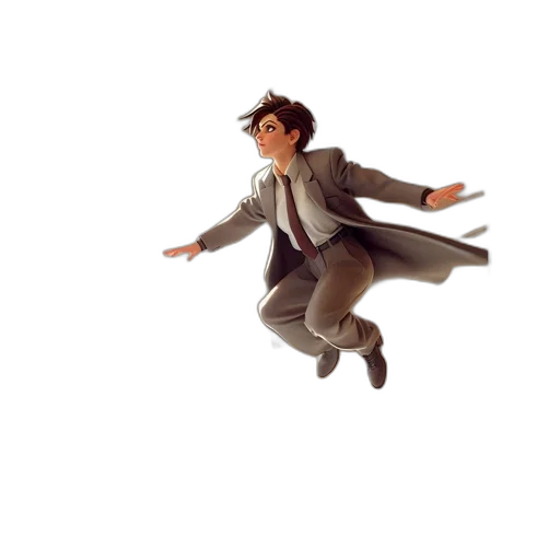 jacket, staff, 3d render, concept art transparent PNG cut-out