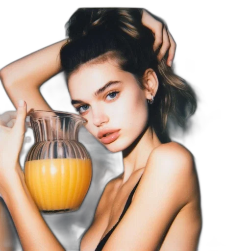 hair, bottle, dress, jewelry transparent PNG cut-out