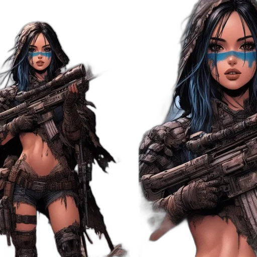 concept art, comic book art, cyberpunk, fantasy art transparent PNG cut-out
