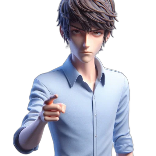 staff, jacket, face, 3d render transparent PNG cut-out