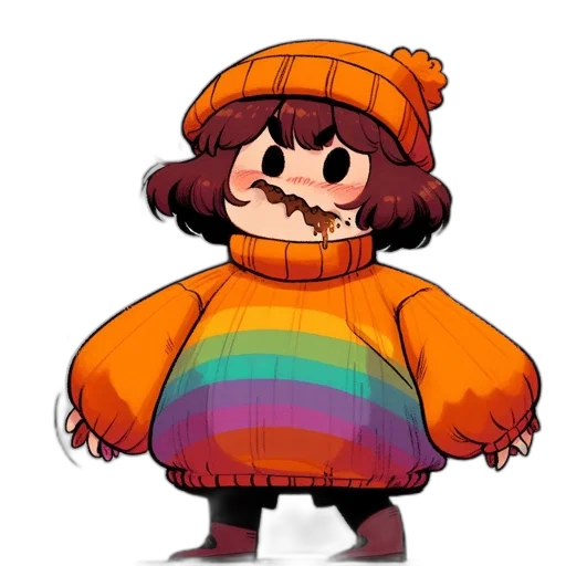 jacket, hat, dress, creature transparent PNG cut-out