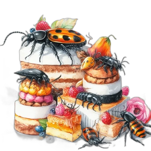 food, concept art, 3d render, brightly transparent PNG cut-out