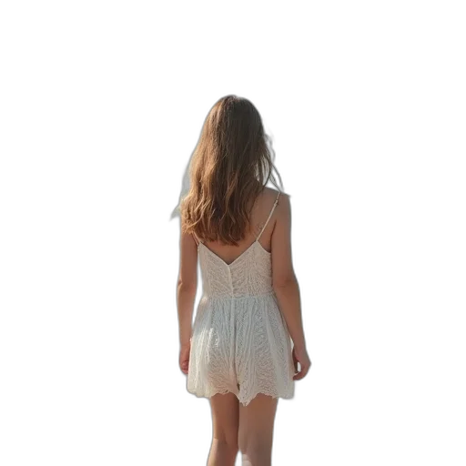 dress, jacket, staff, hair transparent PNG cut-out