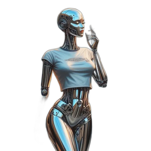 robot, dress, concept art, cyberpunk transparent PNG cut-out