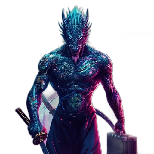 robot, creature, sword, mask transparent PNG cut-out