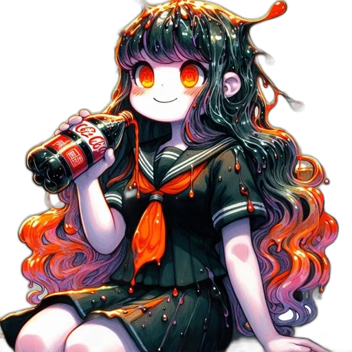 staff, hair, bottle, dress transparent PNG cut-out