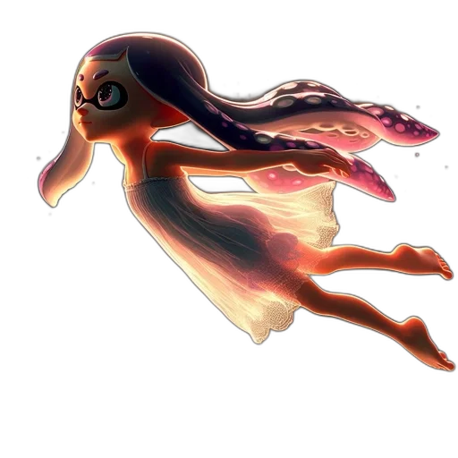 dress, creature, hair, mask transparent PNG cut-out